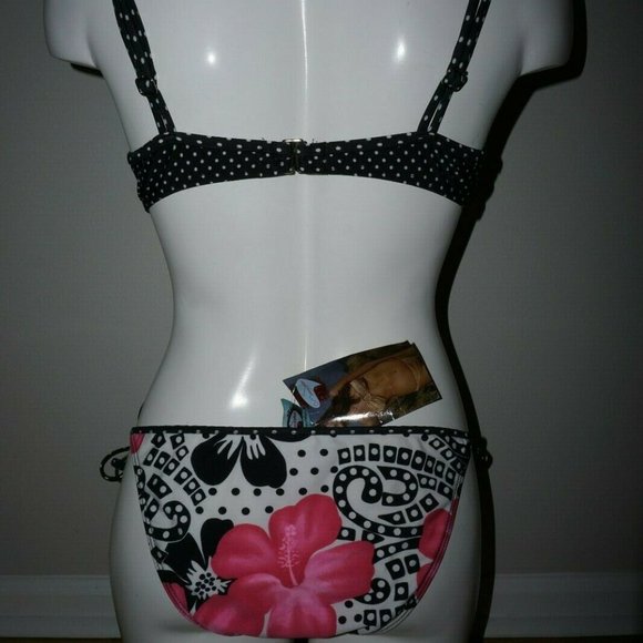 New Moon Splash Push Up Underwire Top and Tie Side Moderate Bottom size M - Picture 4 of 6